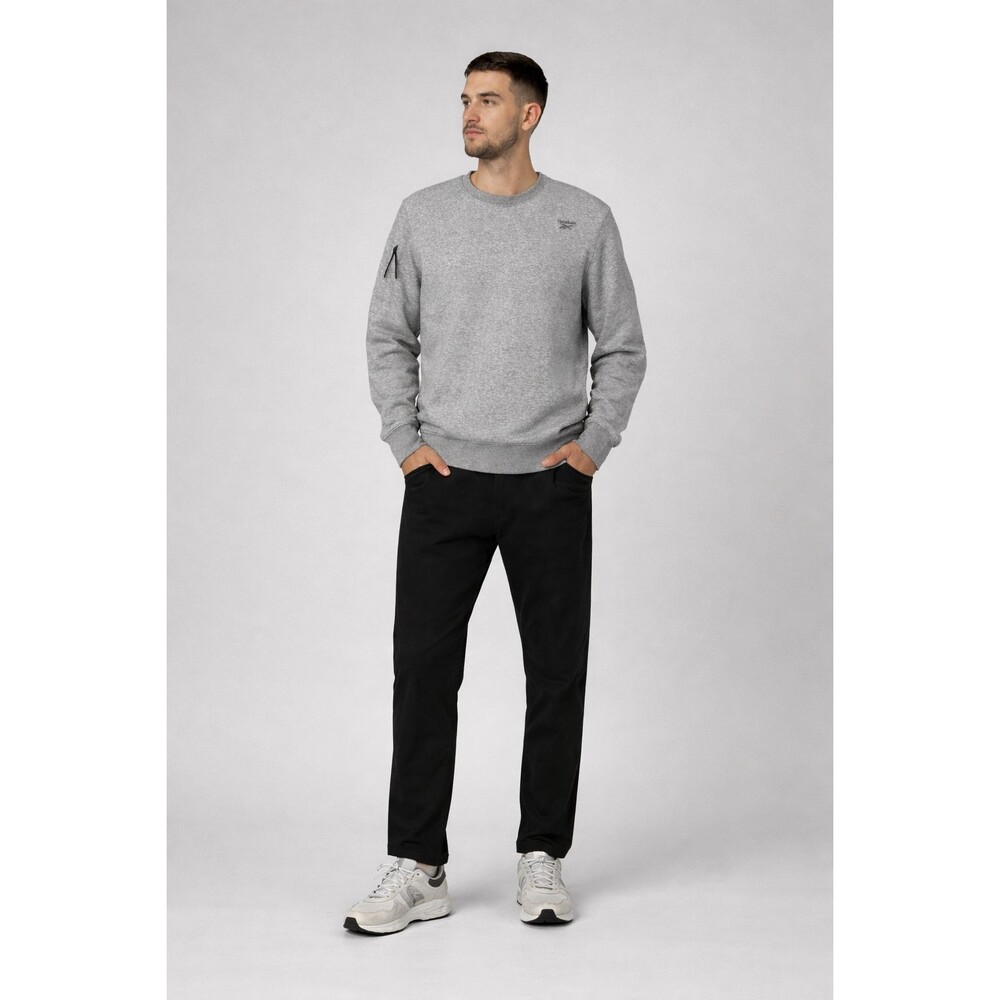 Reebok Gray Crewneck Sweatshirt Mens Small Athletic Logo Pullover